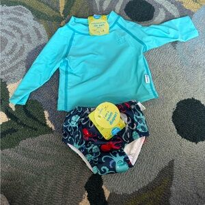 NWT green sprouts swim diaper and sun shirt 6 months
